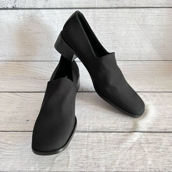 DONALD J Pliner Black Block Heel Loafer Size 9N - Picture 2 of 14